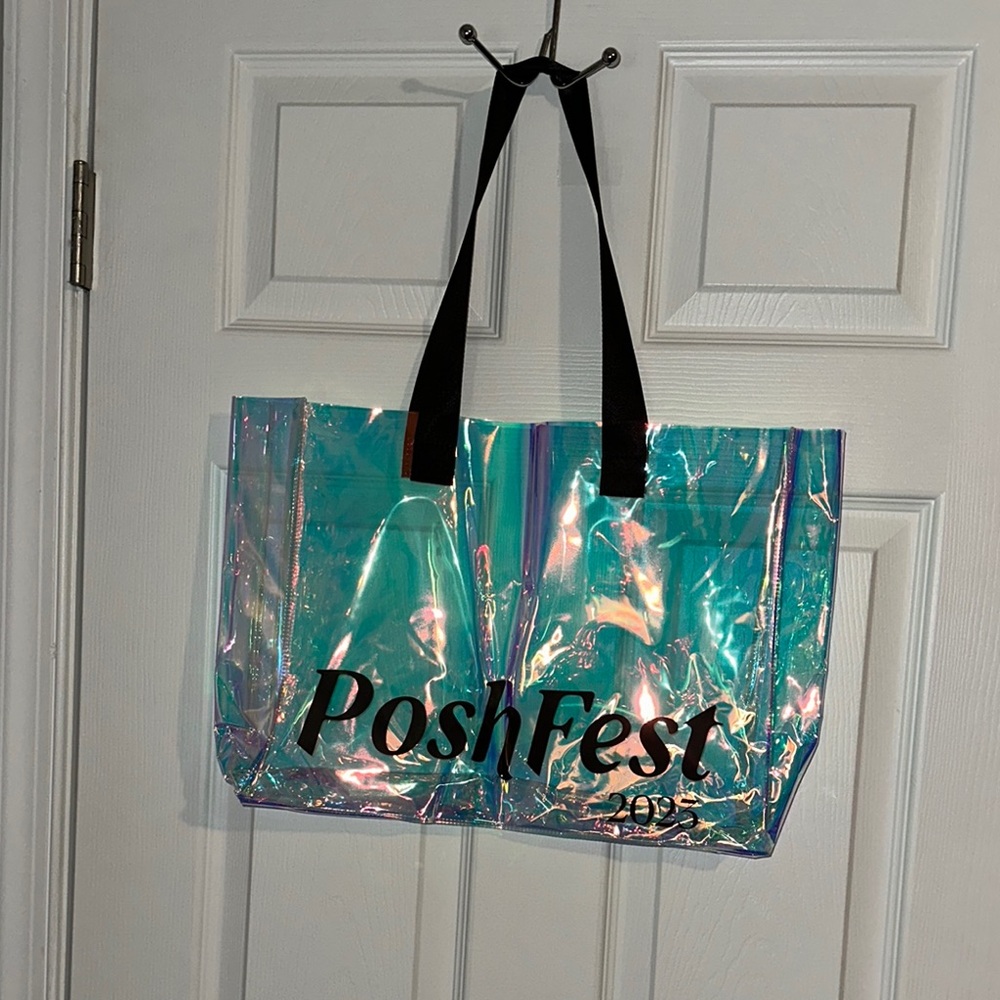 Posh Silver Tote Bag with Glossy Finish